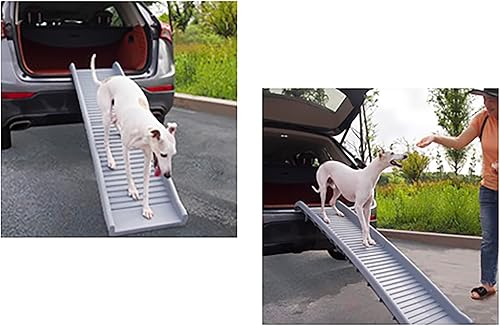 Miniatura 8 de Rampa plegable para mascotas, 61 pulgadas, rampa ligera portátil para perros o gatos, gran tracción, adecuada para todos los automóviles, carga