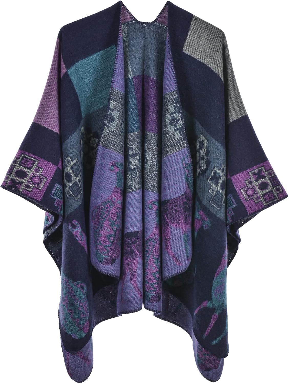 Immerguter Women's Shawl Wraps Sweater Poncho Cape for Fall Winter