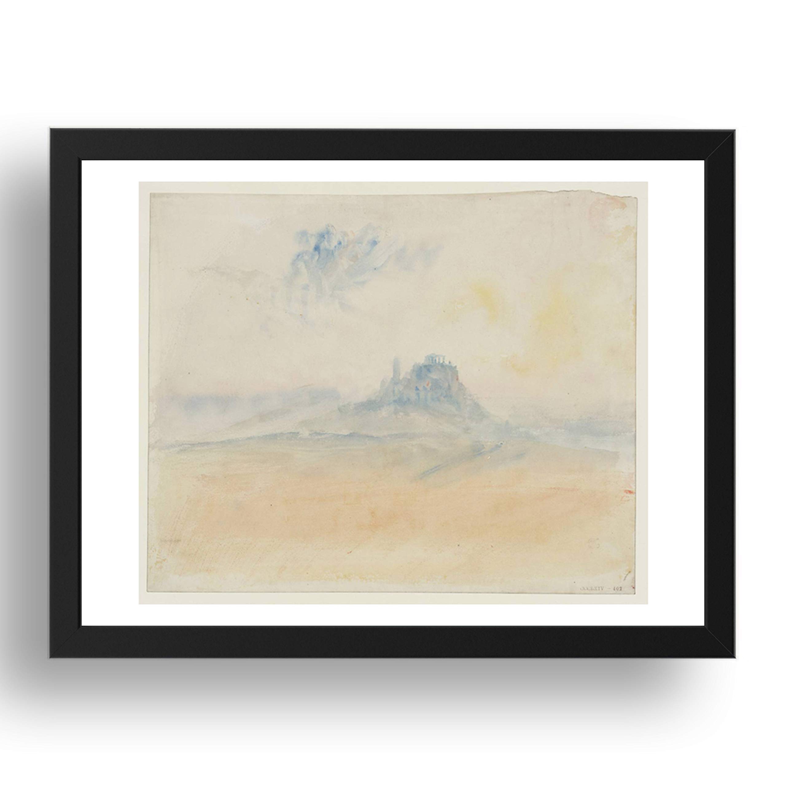 Tableau Athènes l'Acropole de Turner imprimé A1 sous cadre noir pour salon