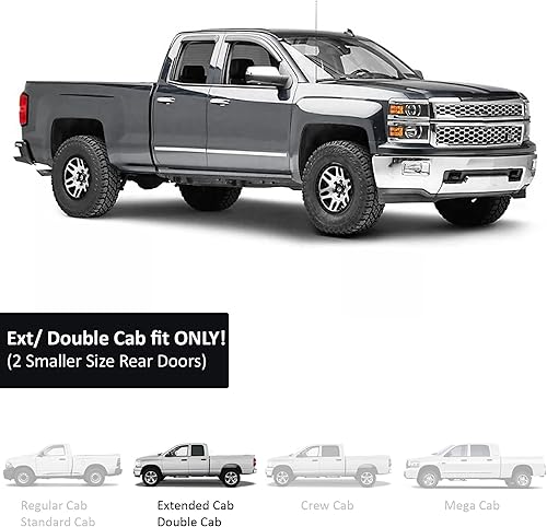 Miniatura 5 de Black Horse - 4 protectores de lluvia para ventana, deflector solar compatible con Silverado/Sierra 1500 2014-2018 doble cabina | Silverado/Sierra