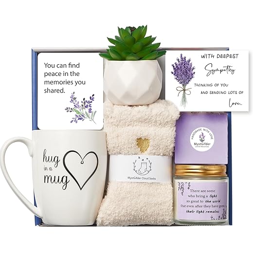 Cestas de presente de simpatia - cesta de presente de condolências para perda, ideias de presente de luto e luto para mulheres, desculpe pela perda de um ente querido mãe, pai marido, animal de