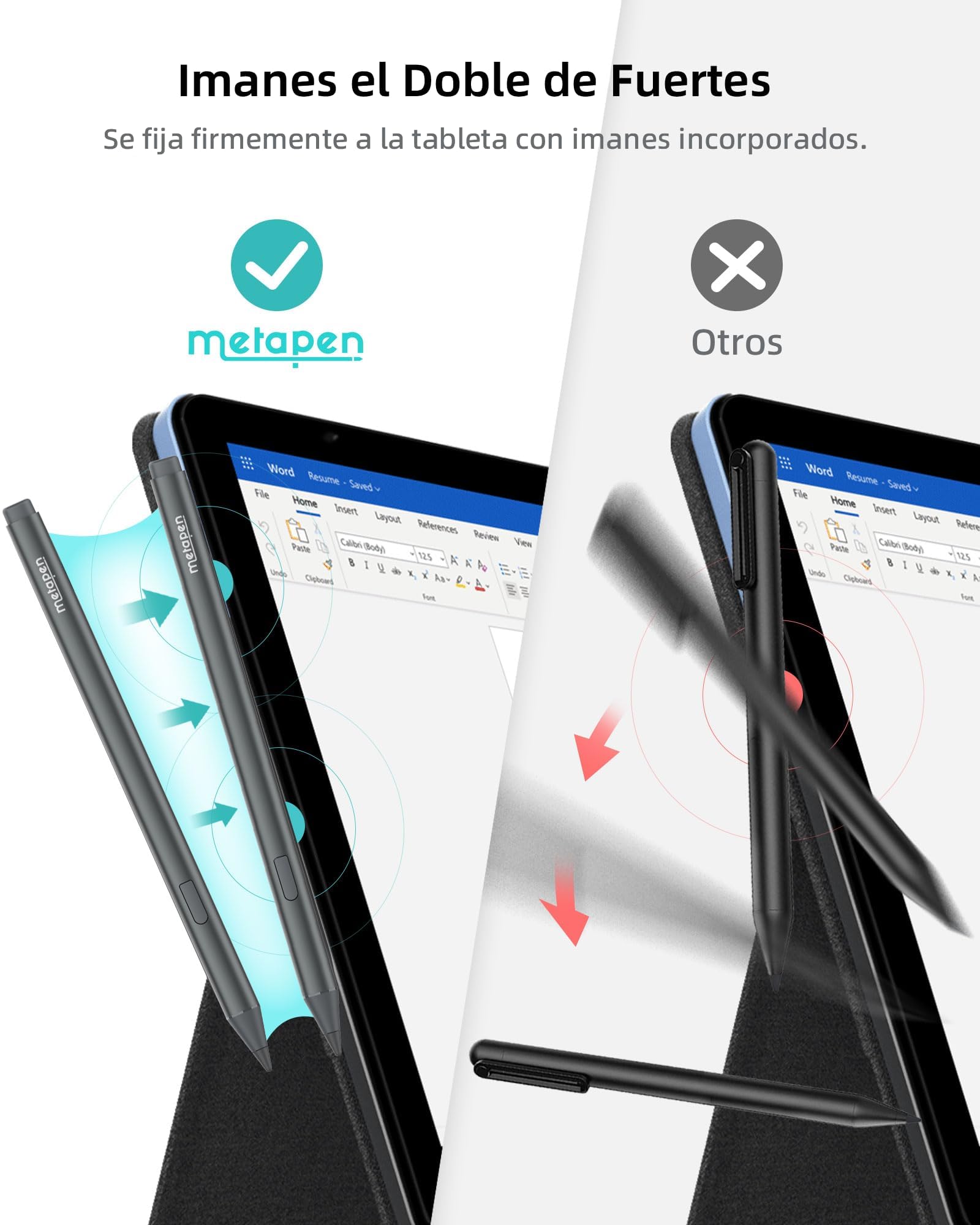 Metapen Lápiz M1 para Surface,Carga Rápida(300 Horas de Duración de la Batería),Rechazo de Palma,Surface Pen para Surface Pro 10/X/9/8/7/6/5/4,Surface Go 2/3/4/Book/Studio, ASUS VivoBook Flip,Kobo