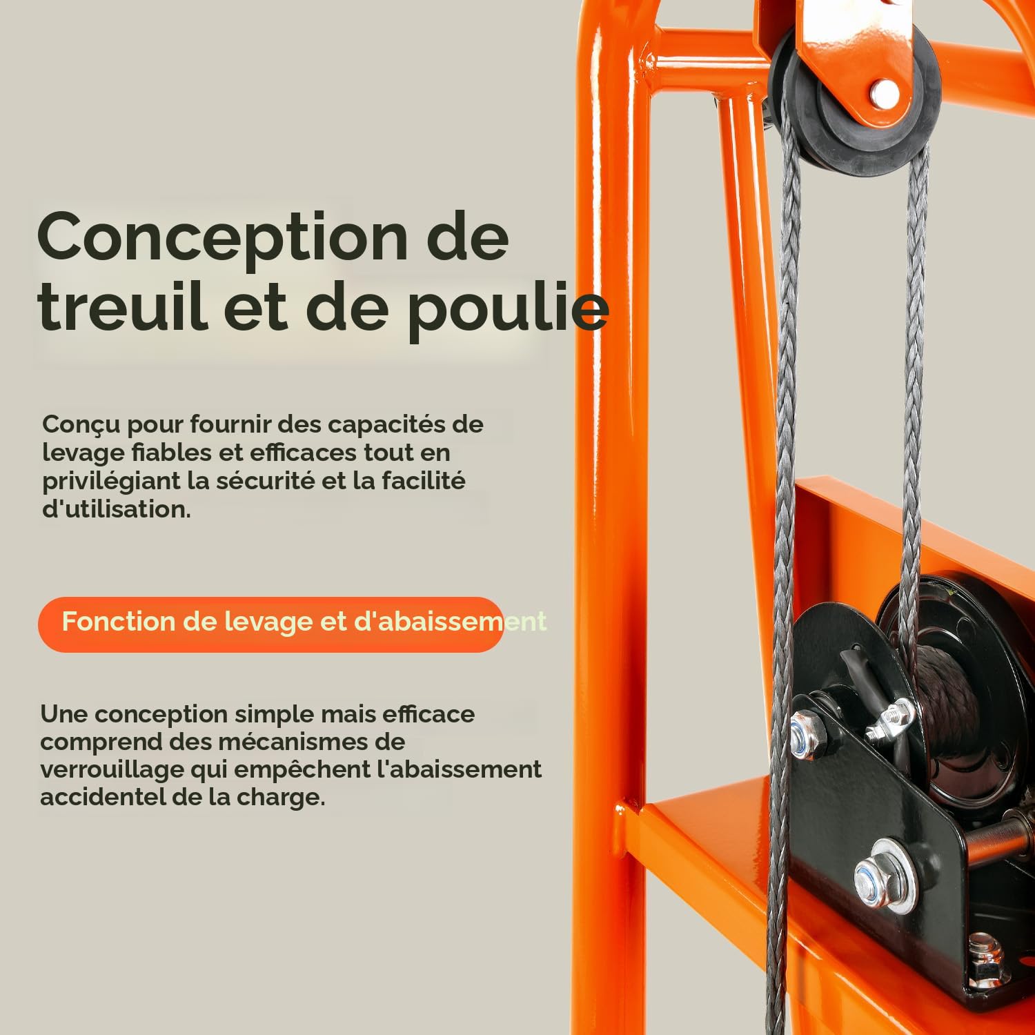 Empileur Hydraulique à Treuil - Capacité 577 Lbs (261 Kg) - Chariot Élévateur Réglable Pour Palettes