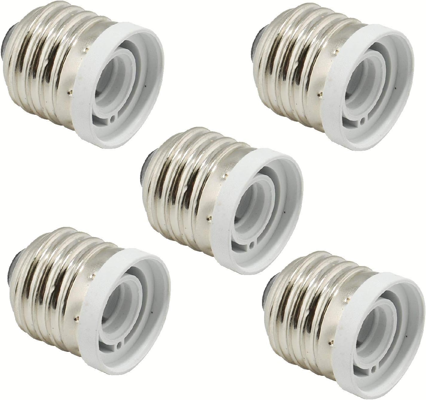 ABI (5Pack) Light Bulb Socket Reducer Stadard US Medium Base E26 to