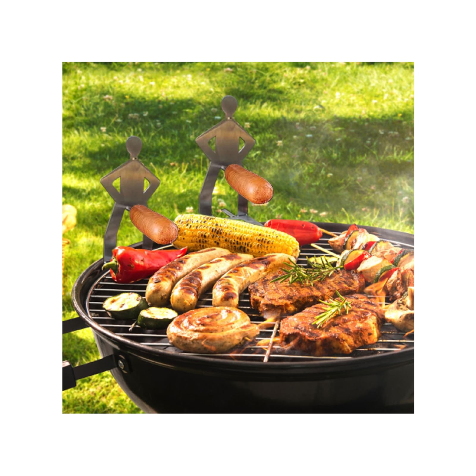 Support de saucisse amusant pour hot dog - Portable - Pour barbecue - En acier inoxydable - Pour rôtir - Outils de cuisine pour faire des gâteaux aux fruits (A, taille unique