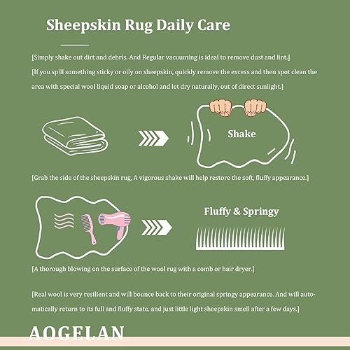 Miniatura 6 de Alfombra de oveja genuina de alta calidad, piel de oveja auténtica, esponjosa, esponjosa, de piel de cordero para niños, dormitorio, sofá, silla,