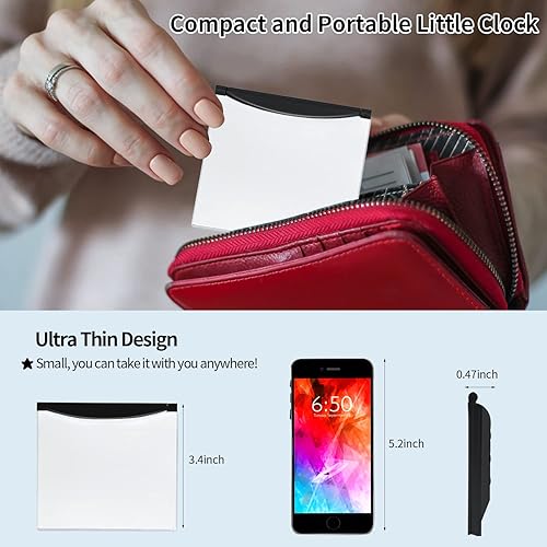 Miniatura 4 de Reloj pequeño de viaje digital con alarma, funciona con batería, reloj portátil con pantalla de números grandes y fecha y temperatura, reloj de