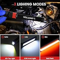 Vista 3 de Rechargeable Work Light 2500mAh Magnetic LED Work Light Flashlight Mechanic Light Tool for Men Him, Foldable Lamp with Hook for Car Repair Emergency