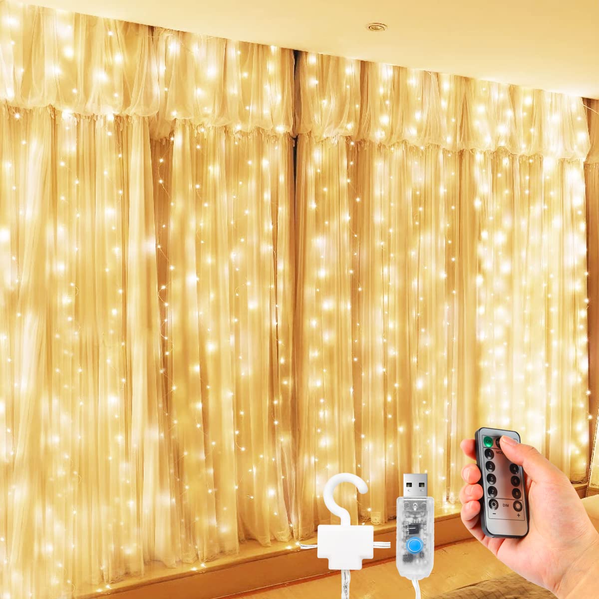 curtains with lights