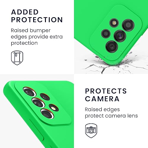 Miniatura 3 de kwmobile Funda compatible con Samsung Galaxy A53 5G - Funda de silicona TPU con acabado suave - Verde neón