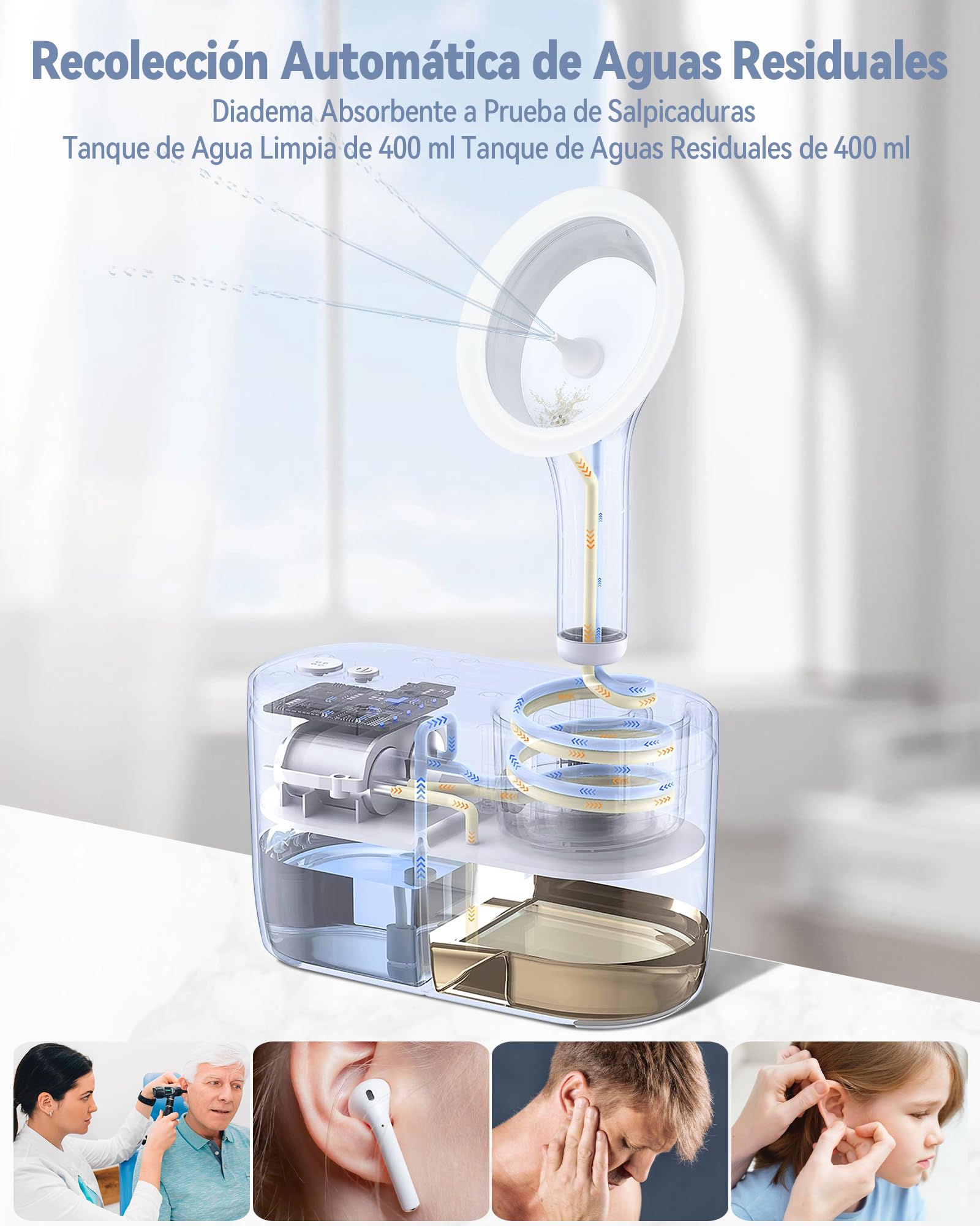 Pulitore Orecchie Elettrico Ad Aspirazione - Rimozione Cerume Senza Dolore, Lavabile, Per Adulti E Bambini