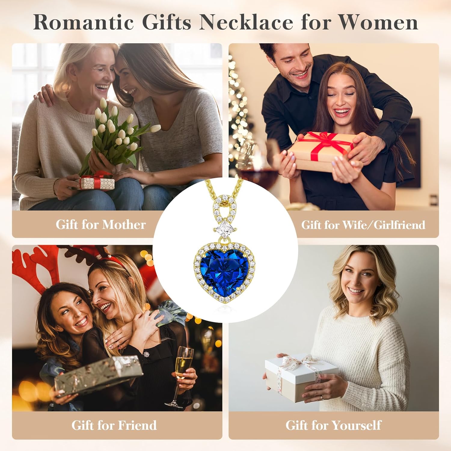 KRZ Heart Necklace for Women, 925 Sterling Silver with Gold Plated Jewelry for Wife Anniversary Christmas Birthday Gifts for Wife Girlfriend Mom Her, Valentines Mothers Day Present - Image 6