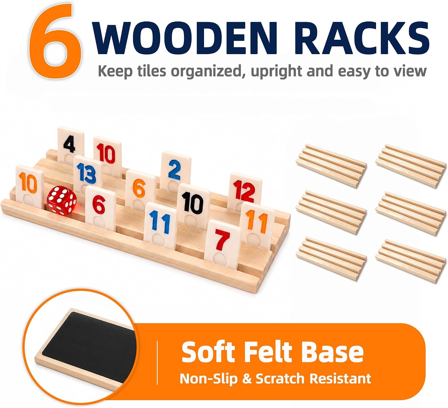 Doreimi Family Large Number Non-Transparent Rummy Cube Game, 6 Players image 3