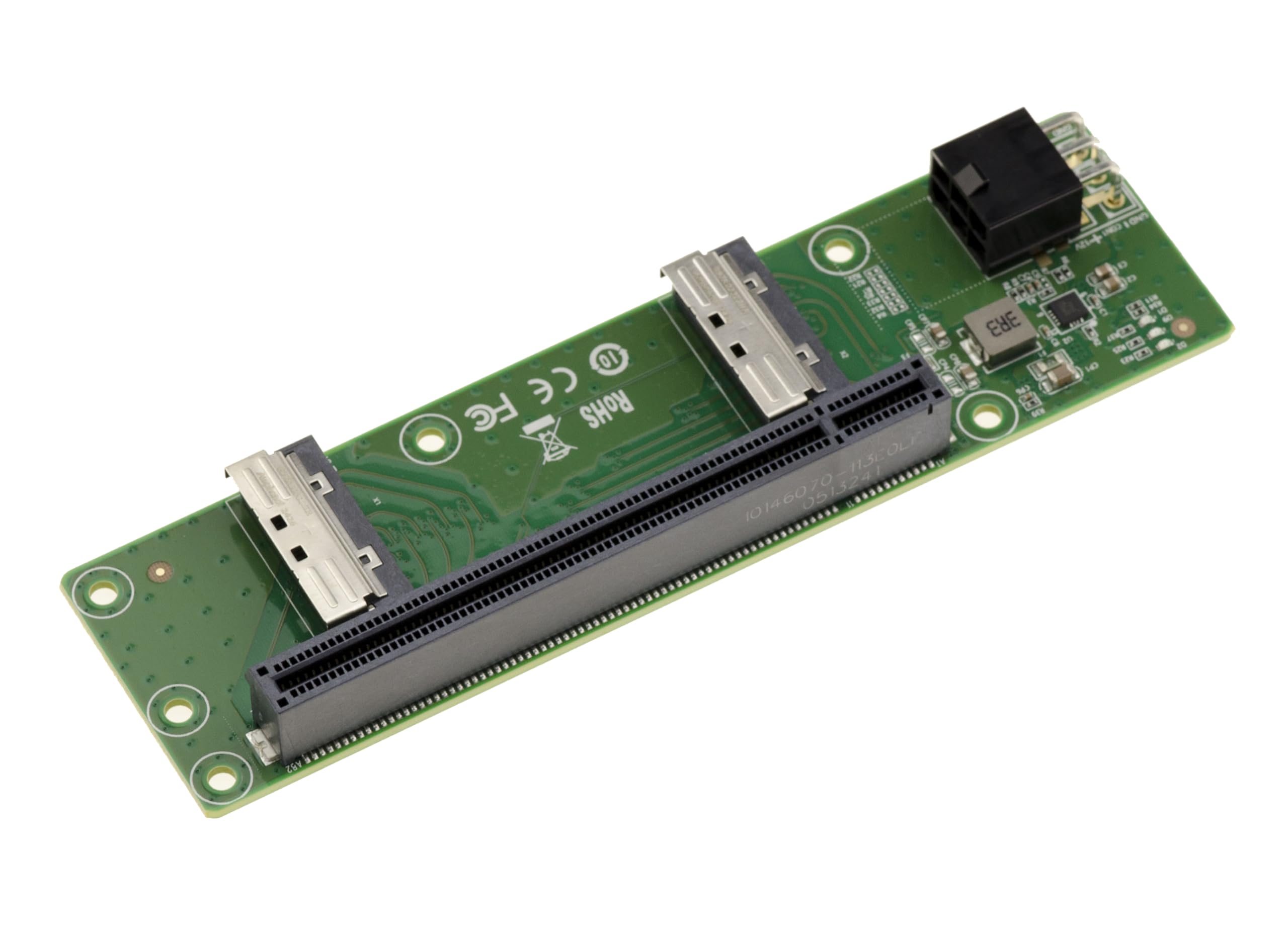 KALEA-INFORMATIQUE Karte 2 Ports MCIO 8i auf PCIe Gen 5.0 x8 oder x16, um einen PCI-Express-Anschluss auszulagern.