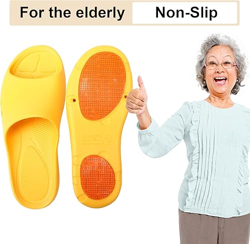 Vista 2 de KENROLL Zapatos de ducha antideslizantes para maternidad y personas mayores, cómodas sandalias para mujer y hombre, pantuflas de baño de verano