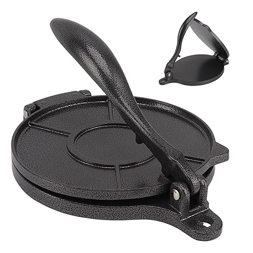 Ejoyous Tortilla Press, Taco Press Tortilla Pressa in Alluminio Pasta Pressa Pasto per la Tortilla per la Preparazione di Cappelle per Pizza (20 cm Nero) - 20 cm nero