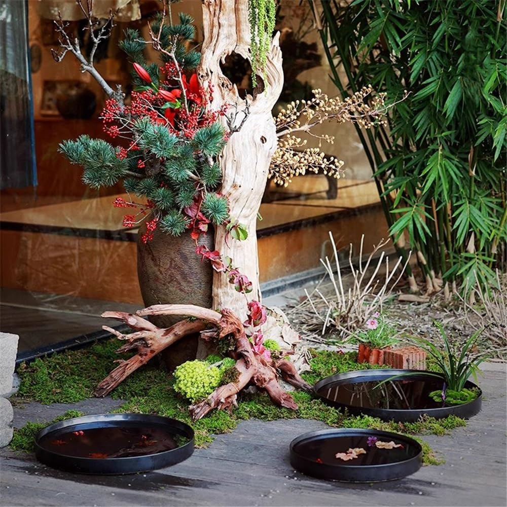 Sottovasi per Fiori Pallet Rotondo for Piante da Fiori in Ceramica Vaso(Piccolo)