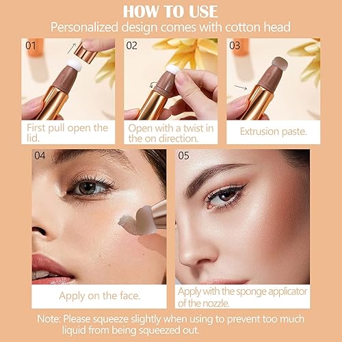 Miniatura 6 de DAGEDA Contour Beauty - Varita de belleza líquida corrector facial líquido acabado cremoso mate contorno líquido con aplicador de cojín suave