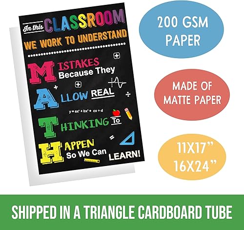 Miniatura 5 de 22.Fevrier Póster de matemáticas para decoración de aula, suministros para profesores, tabla de matemáticas para niños, tablero de anuncios escolar,