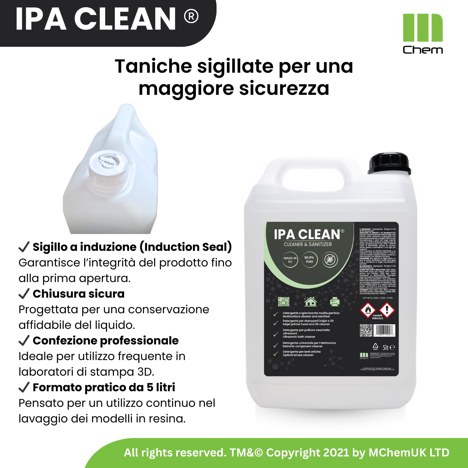 IPA CLEAN Pulizia Elettronica 10L (2x5L) – per Foto e Videocamere, Monitor, Display, PCB e Contatti Elettrici – Evaporazione Rapida Senza Residui – Alcool Isopropilico 99,9%, Isopropanolo