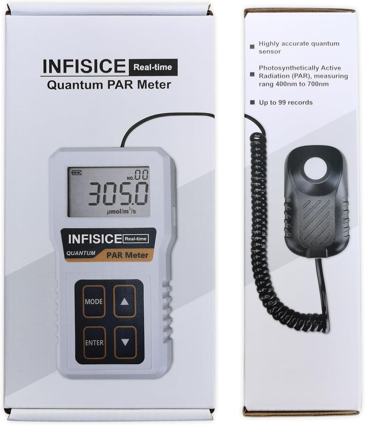 Grow Light Meter for Plants – PAR Meter with Accurate PPFD Measurement, 400–700nm Light Tester for Indoor Plants, Hydroponics & Greenhouse (Not Waterproof)