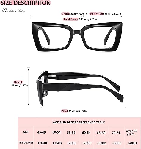 Miniatura 6 de bullabulling Lentes de lectura cuadrados para mujer, bloqueo de luz azul, para hombres y lectores de computadora, de gran tamaño, estilo Oprah