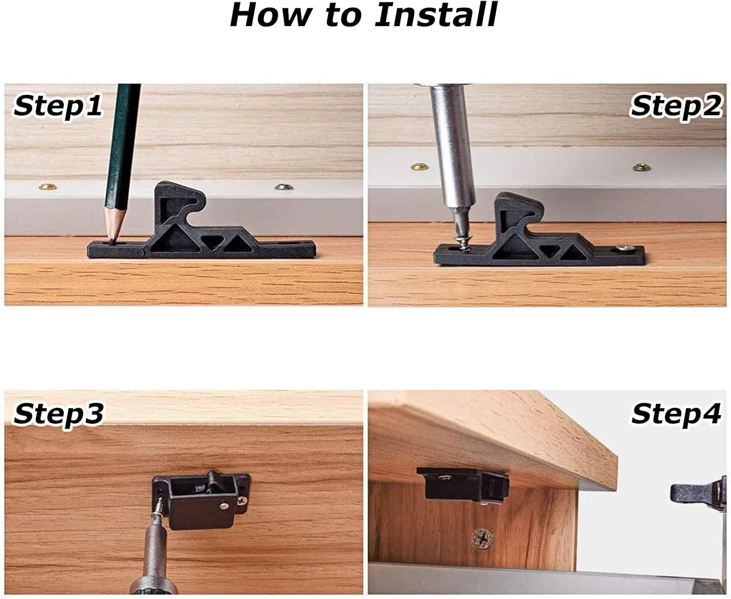 20 Pack Cabinet Door Latch RV Drawer Latch 10 LBS Pull Force RV Drawer Latches and Catches, Push to Close Grabber Catches for RV, Camper, Trailer, Motor Home, Kitchen, Motorhomes, Boats