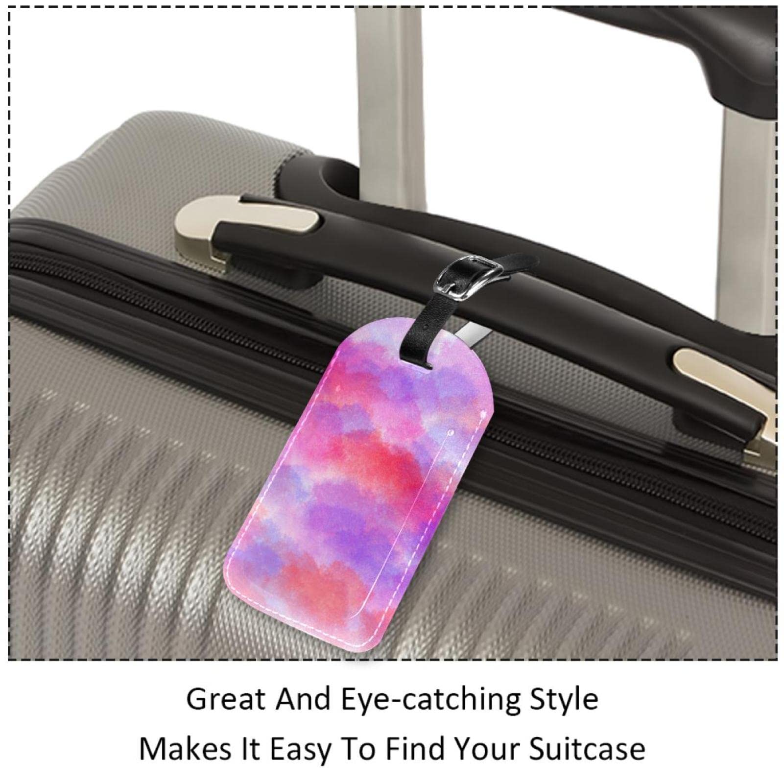 Étiquette De Bagage Gothique En Cuir Rose Et Identifiants De