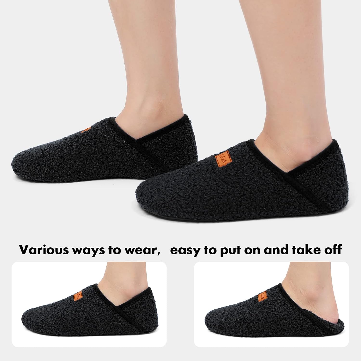 XIHALOOK House Slippers for Women Men Cozy Sock Shoes with Soft Rubber Sole Slip On for Indoor/Outdoor - Image 3