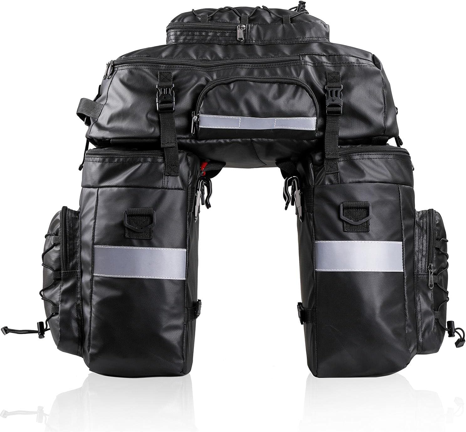 Loyzey Sacoche Vélo Arrière 70L 3-en-1 – Étanche, Modulable En Sac à Dos, Housse Pluie Incluse (Vert)