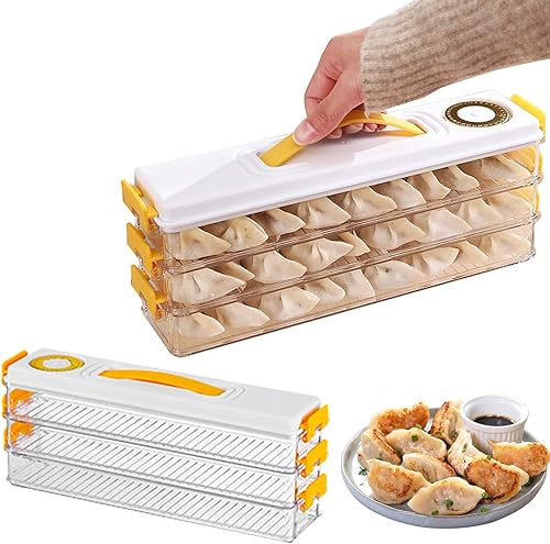 Dumpling Wonton Box - Organizador para refrigerador, almacenamiento de registros, fecha, contenedores de almacenamiento de alimentos, multicapa,