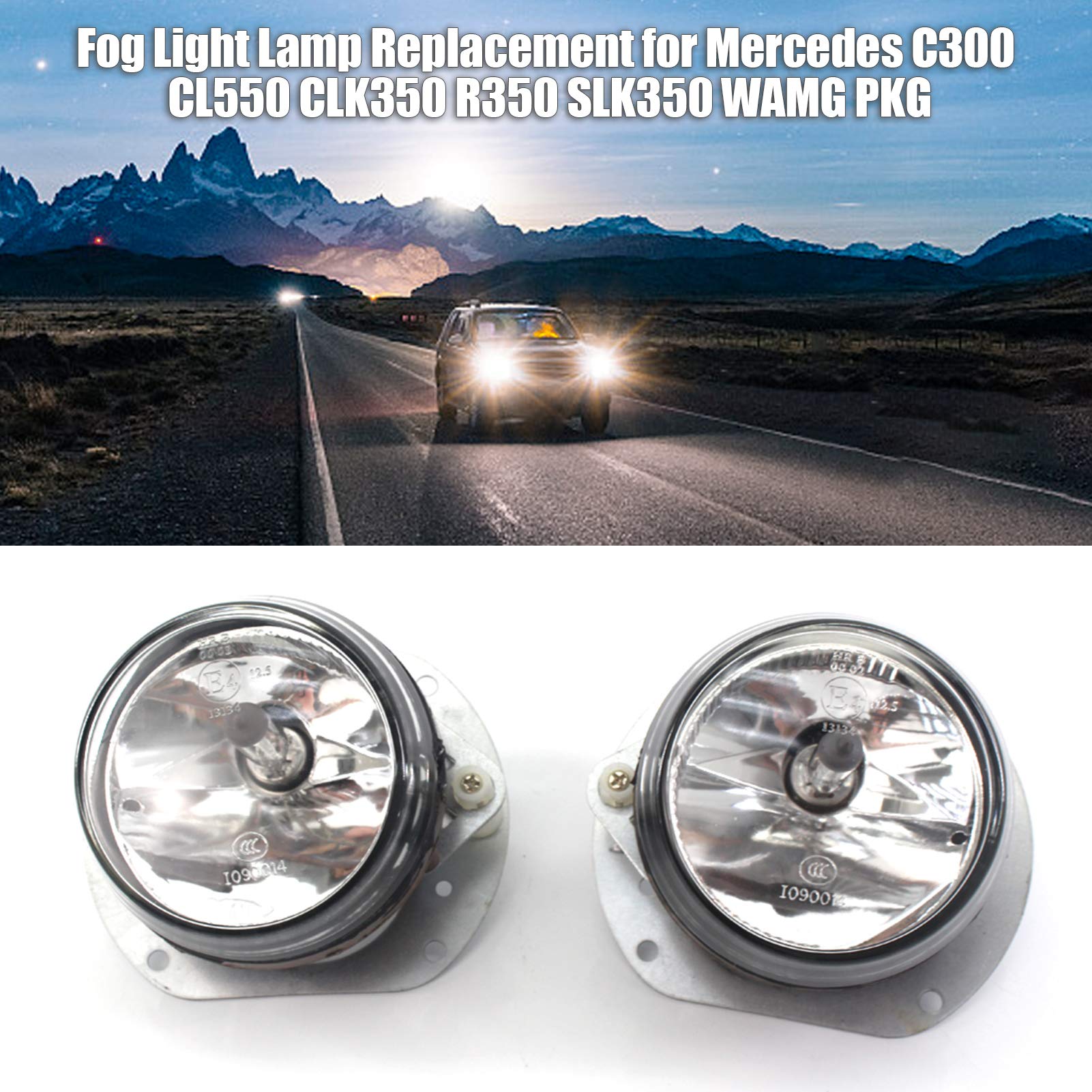 HUIOP Światło przeciwmgielne, lewa i prawa lampa przeciwmgielna A2048202156 / A2048202256 zamiennik dla C300 CL550 CLK350 R350 SLK350 W/AMG PKG