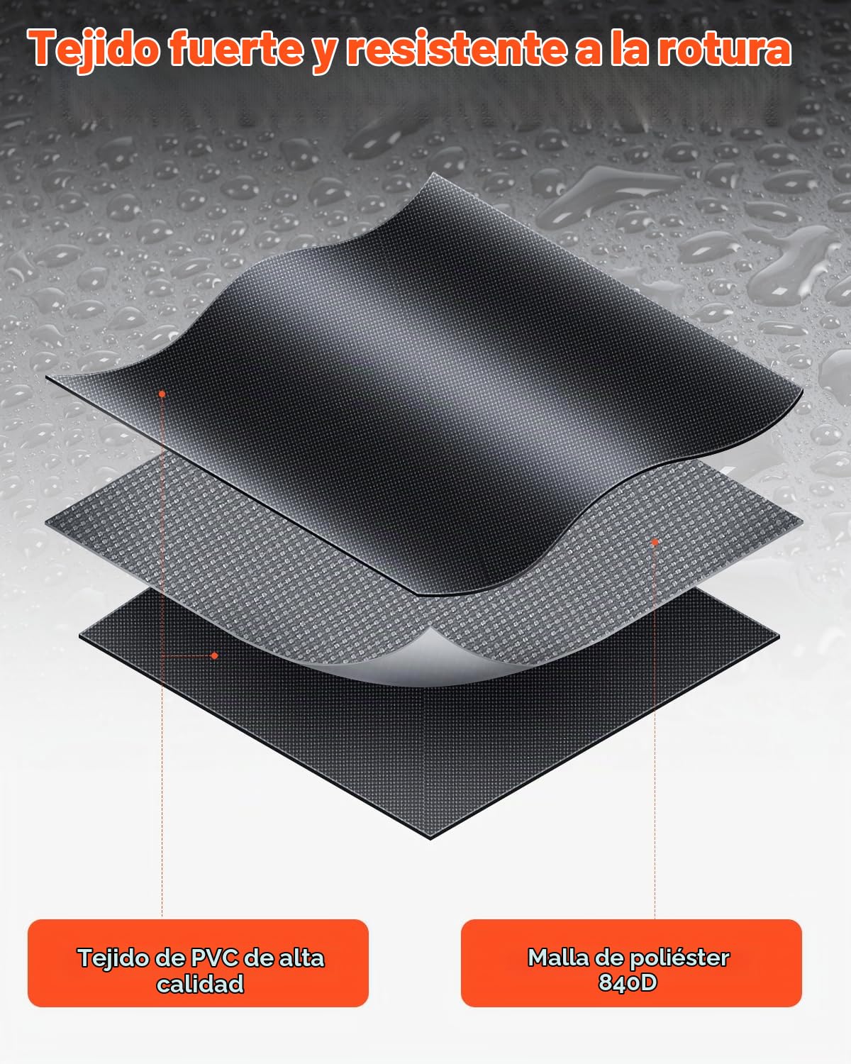 VEVOR Bolsa de Carga para Techo de Automóvil, 20 Pies Cúbicos, Resistente, 840D PVC, 100% Impermeable, para Todos los Vehículos, con Cerradura, Tapete Antideslizante, 120 x 89 x 53,5 cm, Negro