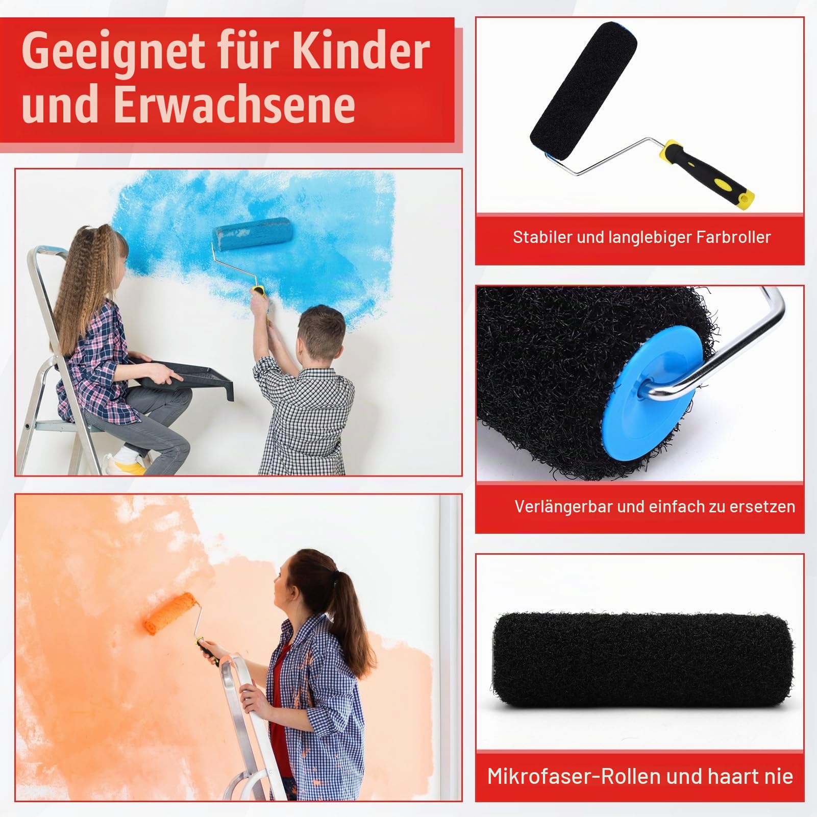 Flächenspachtel Set, Spachtel Werkzeug Set mit 3 Schabern