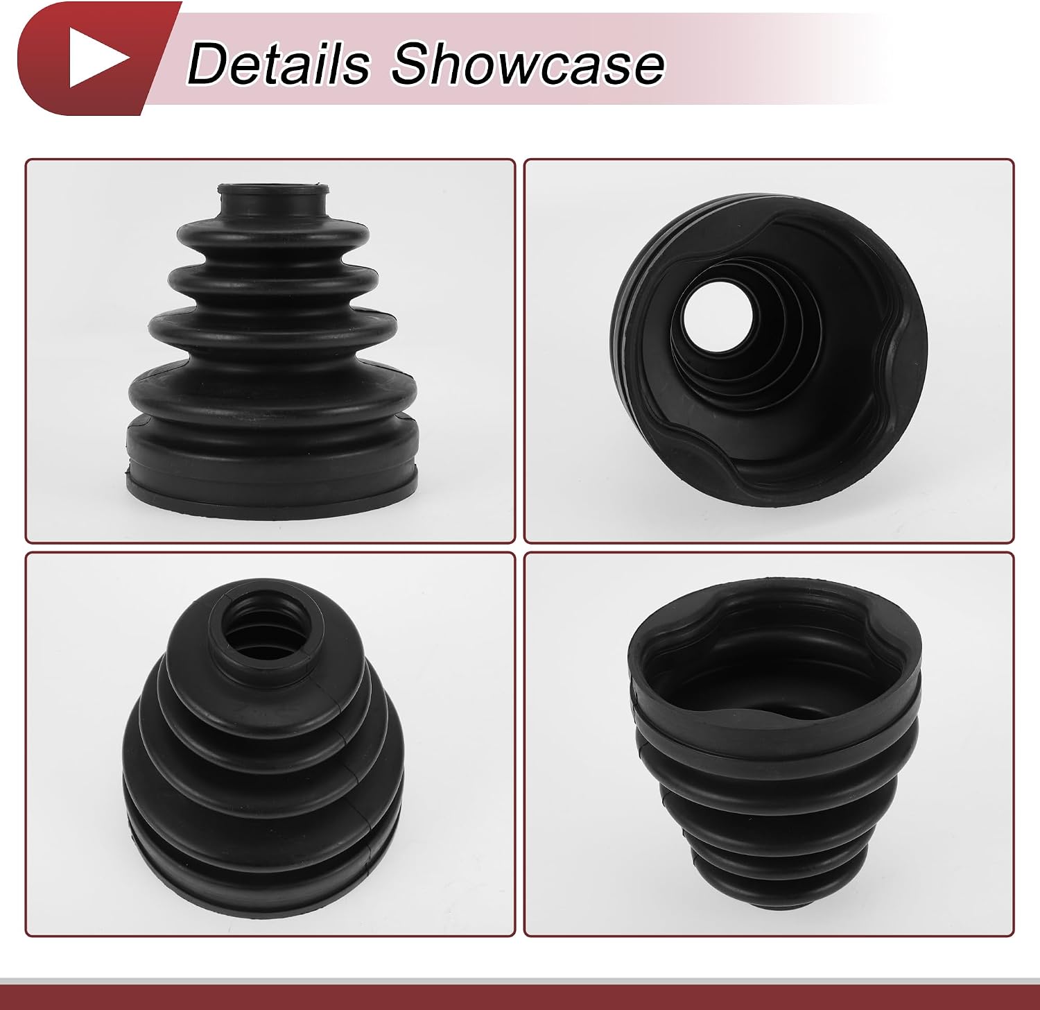 1 Set CV Joint Boot Kit for Toyota 4Runner 1996-2002 Inner Constant Velocity Joint Boot W/Clamps No.0443835040 Black Rubber