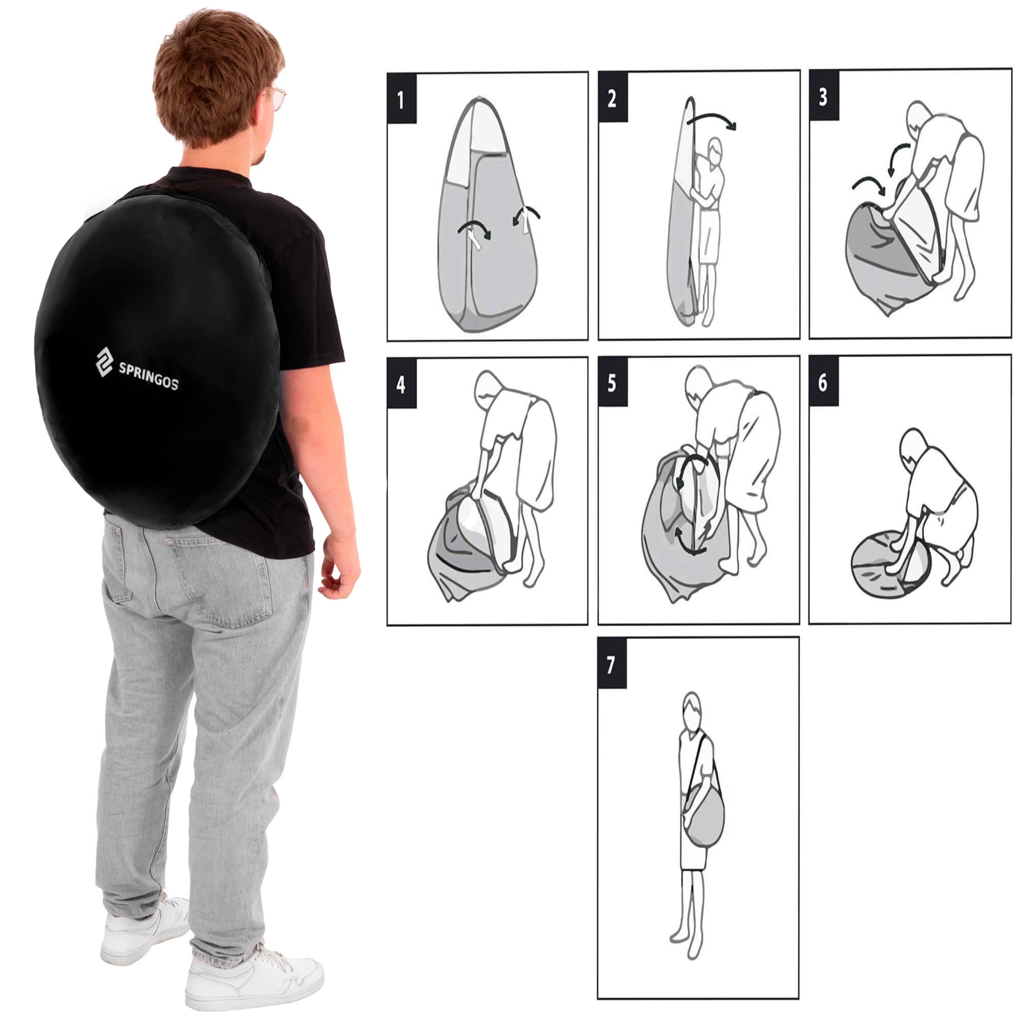SPRINGOS Strand Umkleidekabine Multifunktionales Zelt Ankleidezelt Pop-up-Zelt Dusche am Strand inkl. Tragetasche Zelt-Toilette Kompakt und Leicht
