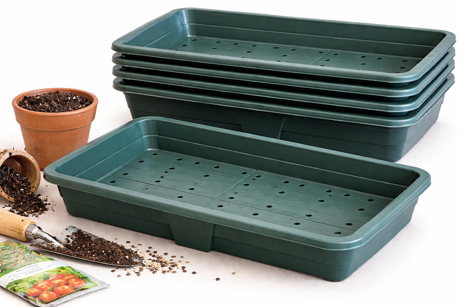 Tamersgifts Multicolor Propagator Lids Gravel Tray Seed Trays Small Medium (5 Plastic Seed Tray Medium 38Cm)