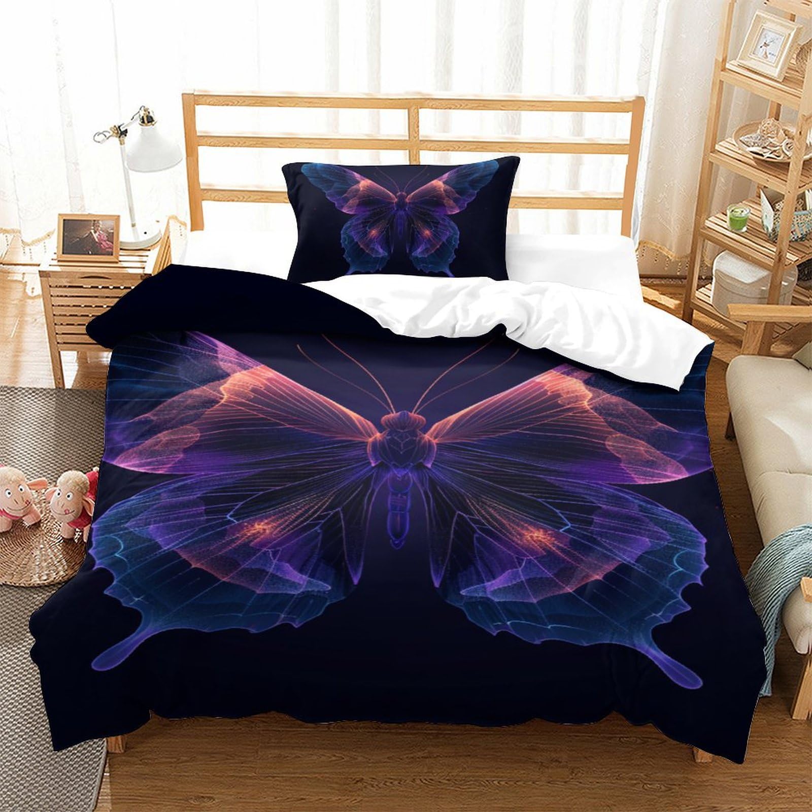 Housse de couette papillon fermeture éclair résolvant le problème de la couette qui glisse