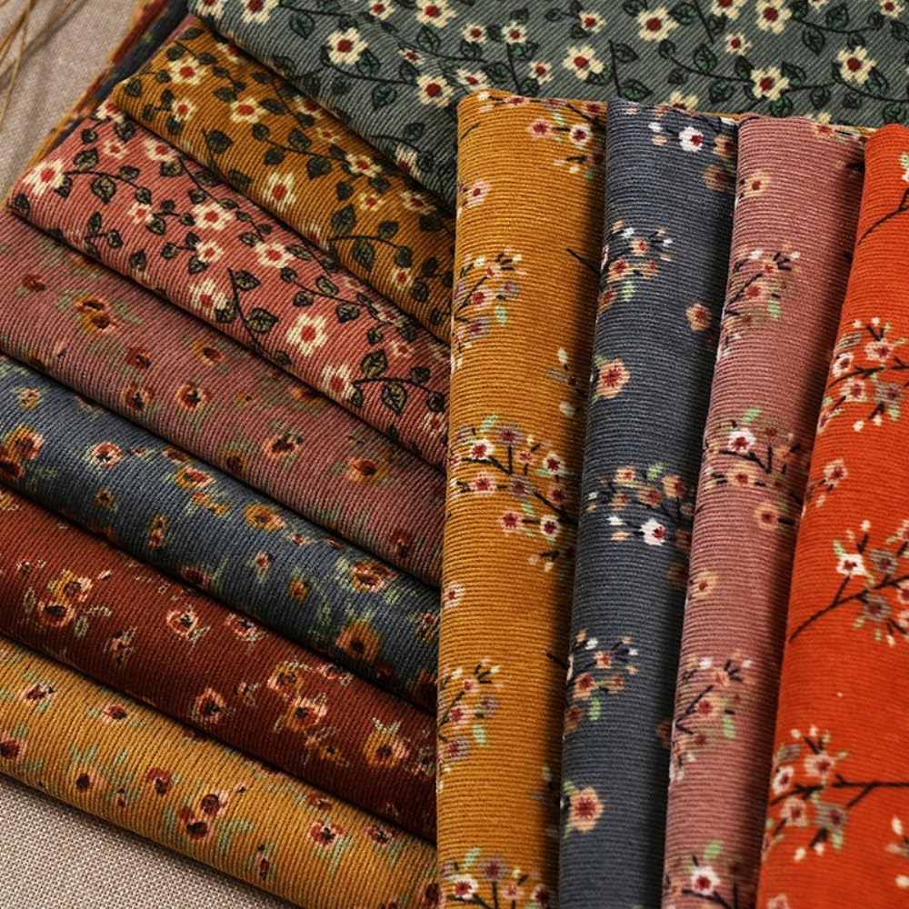 Cordstoff mit Blumenmuster Meterware,150cm x 2m Cord Stoff Bekleidungsstoff Rippenstoff Kord Stoff zum Nähen für Kleid Rock Hose DIY Nähprojekte,Dekostoff Floraler Stoff,Rosa B
