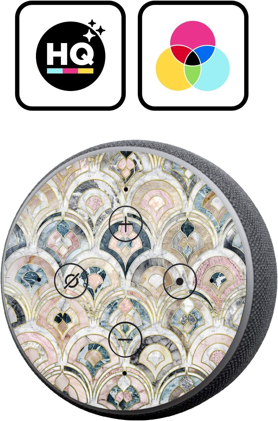 Head Case Designs Officially Licensed Micklyn Le Feuvre Art Deco Tiles Assorted Vinyl Sticker Skin Decal Cover Compatible with Amazon Echo Dot (2nd Gen) - Skin only Echo Dot (2nd Gen) is NOT Included
