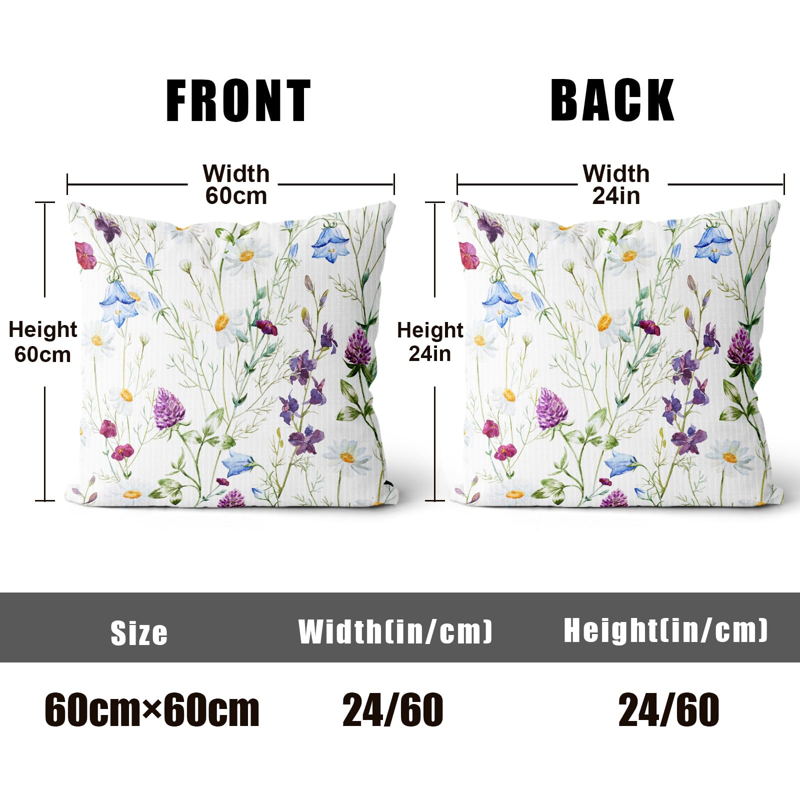 XPHZZL Cushion Covers Set of 2 Pack 60 x 60 cm - Image 2
