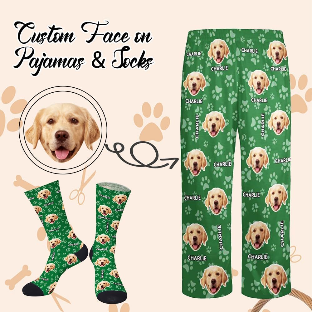 Custom Pajamas Pants with Photo for Men Women:Made in USA Personalized Pajama Trousers,Gifts for Wife Husband - Image 2