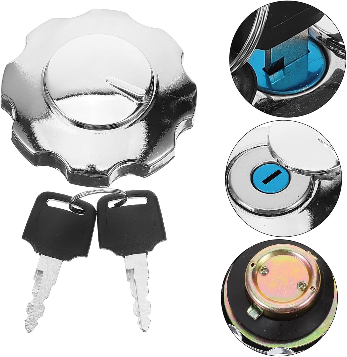 Alipis 5pcs Locking Gas Cap Replacement Key Secure Cap Holder for Motorcycle Easy Installation Protects Lock Mechanism Automotive Accessory