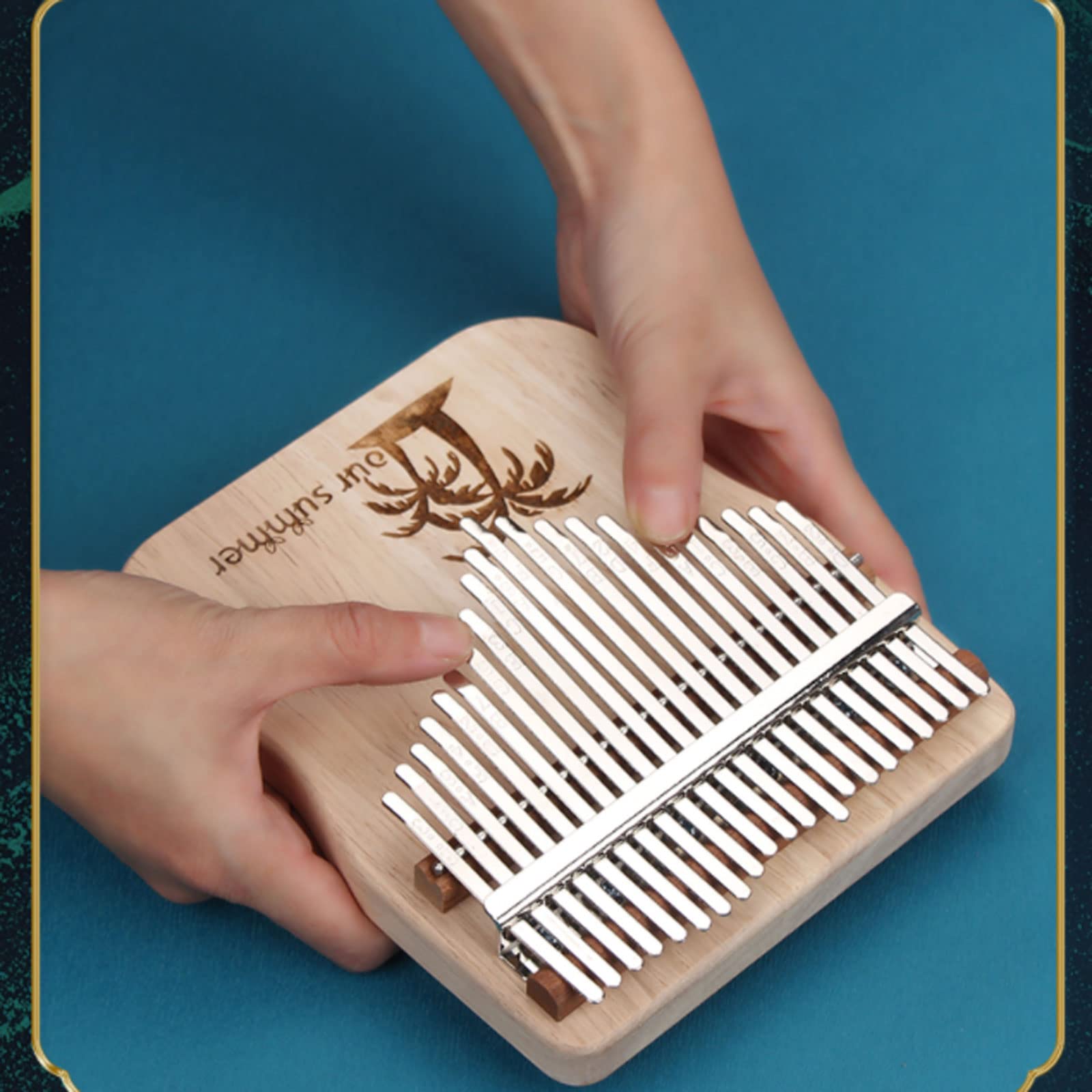Suono Squisito Thumb Piano in Legno massello ， 21 Toni ， Accessori Musicali per Studenti Principianti da Imparare ， 4 Modelli Diversi Facile da Giocare