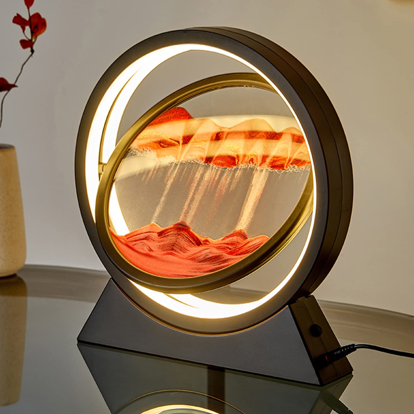 Peinture de Sable Qui coule, Image d'art de Sable en Mouvement Verre