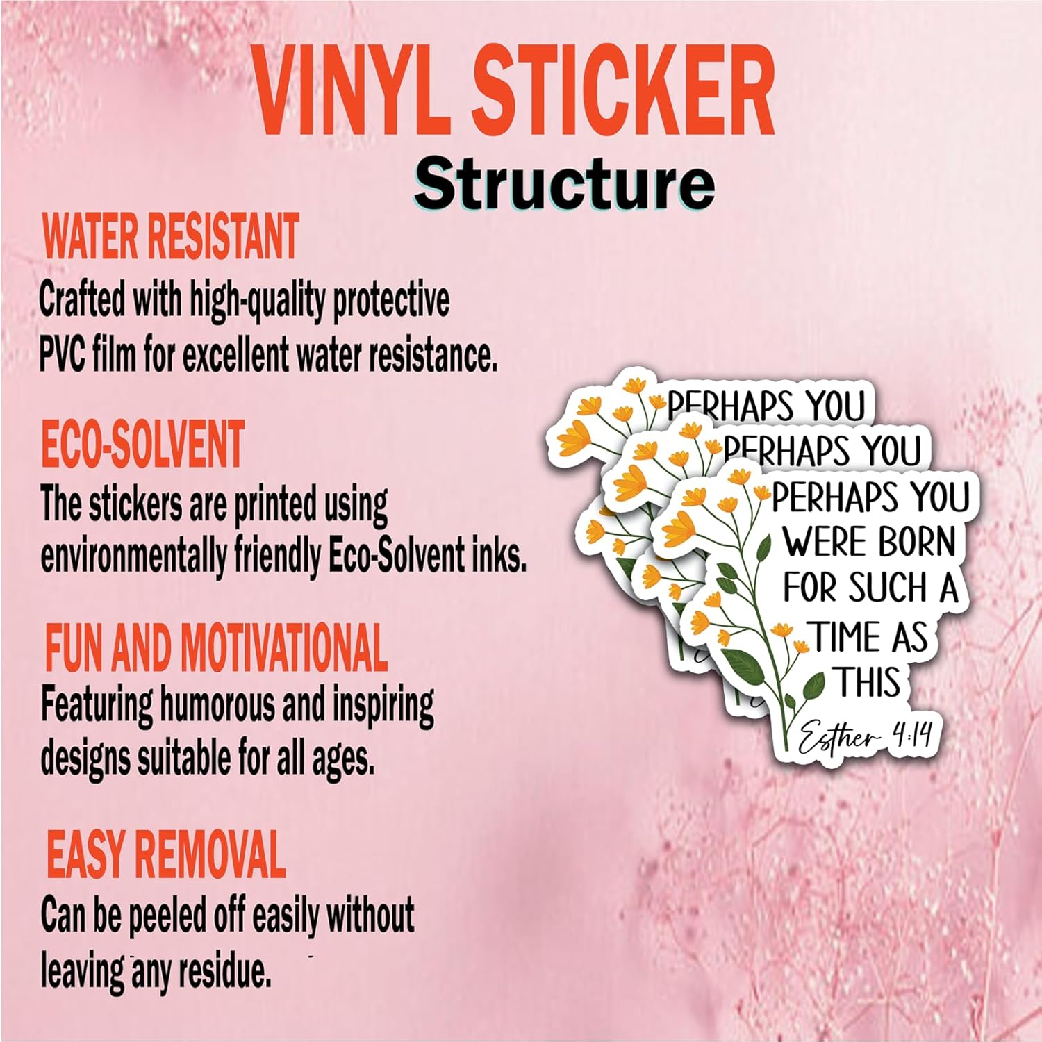 (3Pcs) Perhaps You were Born for Such Stickers Christian Stickers God Stickers Decal Waterproof Vinyl Stickers Adult for Laptop Car Tumbler Water Bottle Mug Phone Notebook Helmet Size 3”x2.8” - Image 5