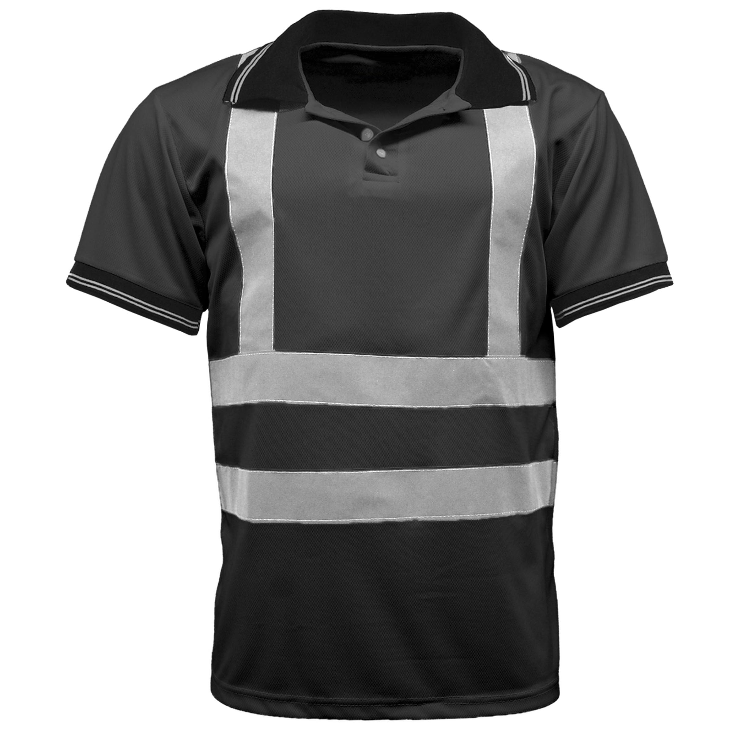 DURUS WORKWEARHigh Visibility Short Sleeve Reflective Polo Shirt - Certified to BS EN471 Class 2:2 - Safety Security Workwear T-Shirt - Breathable Top in Plain & Two-Tone Contrast Colours