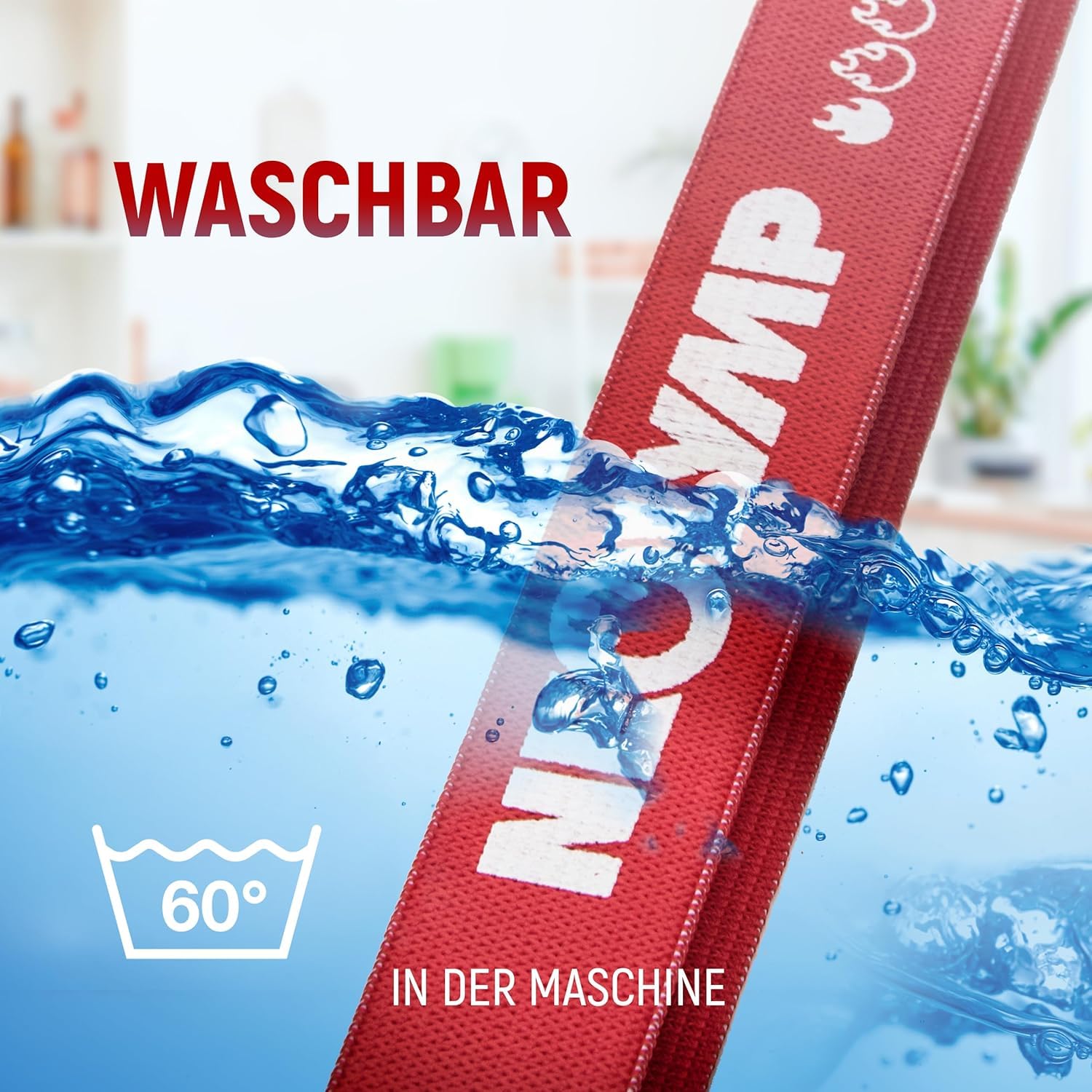 NEOLYMP Fitnessbänder Set Stoff - waschbare Resistance Bands, Widerstandsbänder, Krafttrainingssets, Gymnastikband inkl. E-Book mit Trainingsband-Übungen