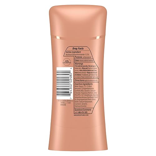 Miniatura 3 de SheaMoisture Desodorante antitranspirante en barra hidratante de manteca de karité cruda y ácido hialurónico, 2 unidades para protección contra el