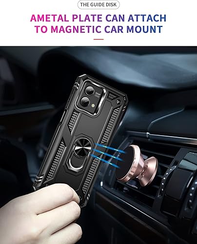 Miniatura 4 de Funda de grado militar para Motorola Moto G Stylus 5G 2023, anillo giratorio de metal de 360 grados, soporte de soporte, funda resistente a prueba